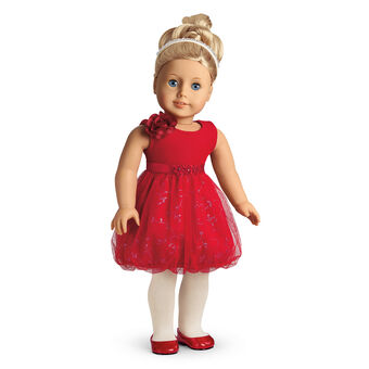 american girl doll red dress