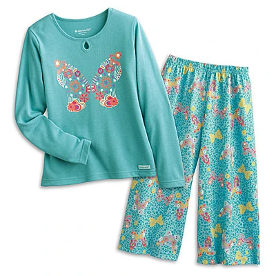 NIB American Girl GARDEN BUTTERFLY Pj's Pajamas *READ* For Girls Sz  10-12