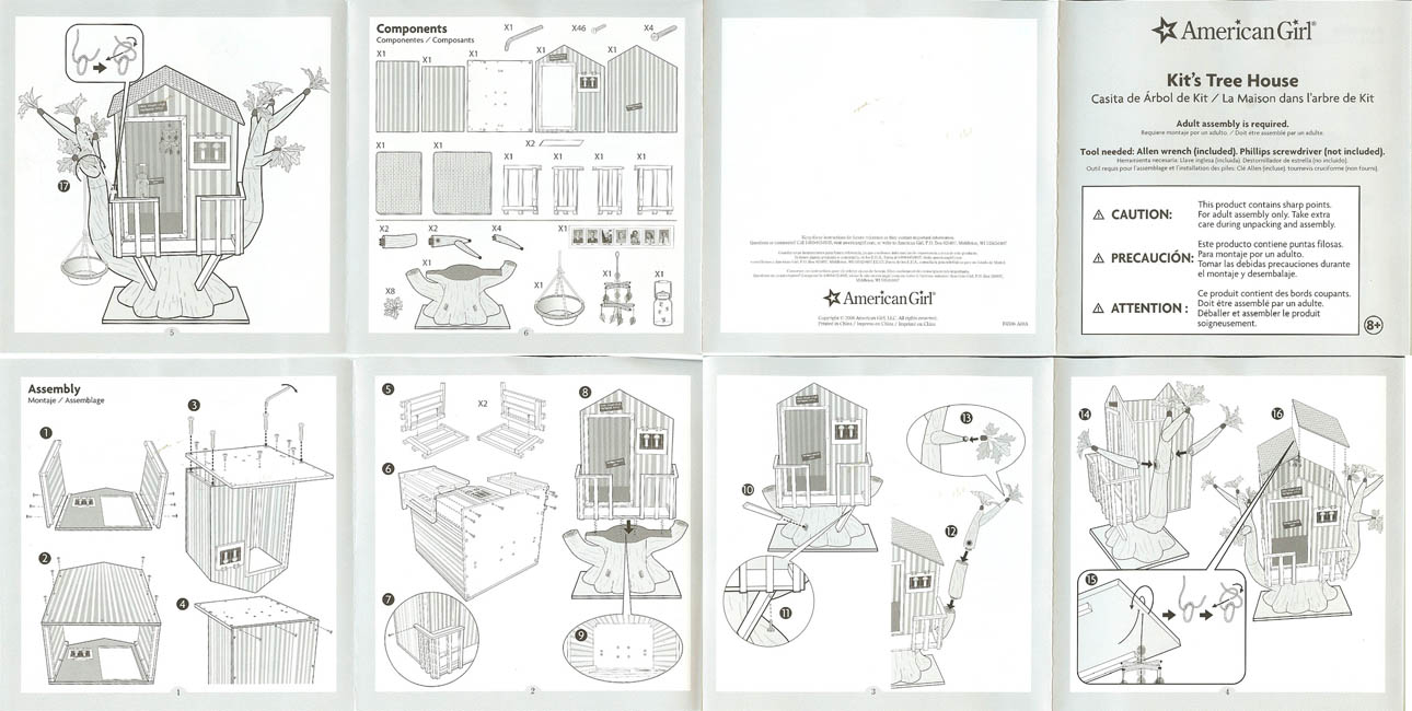 american girl doll kit's treehouse