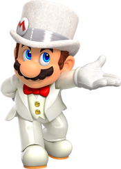 Mario con traje nupcial en Super Mario Odyssey