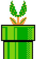 Sprite de una Planta Piraña en Super Mario Bros.