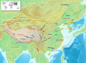 Mapa físico de China