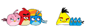Red, Stella y Willow conoce a Chuck y los Blues (angry birds)