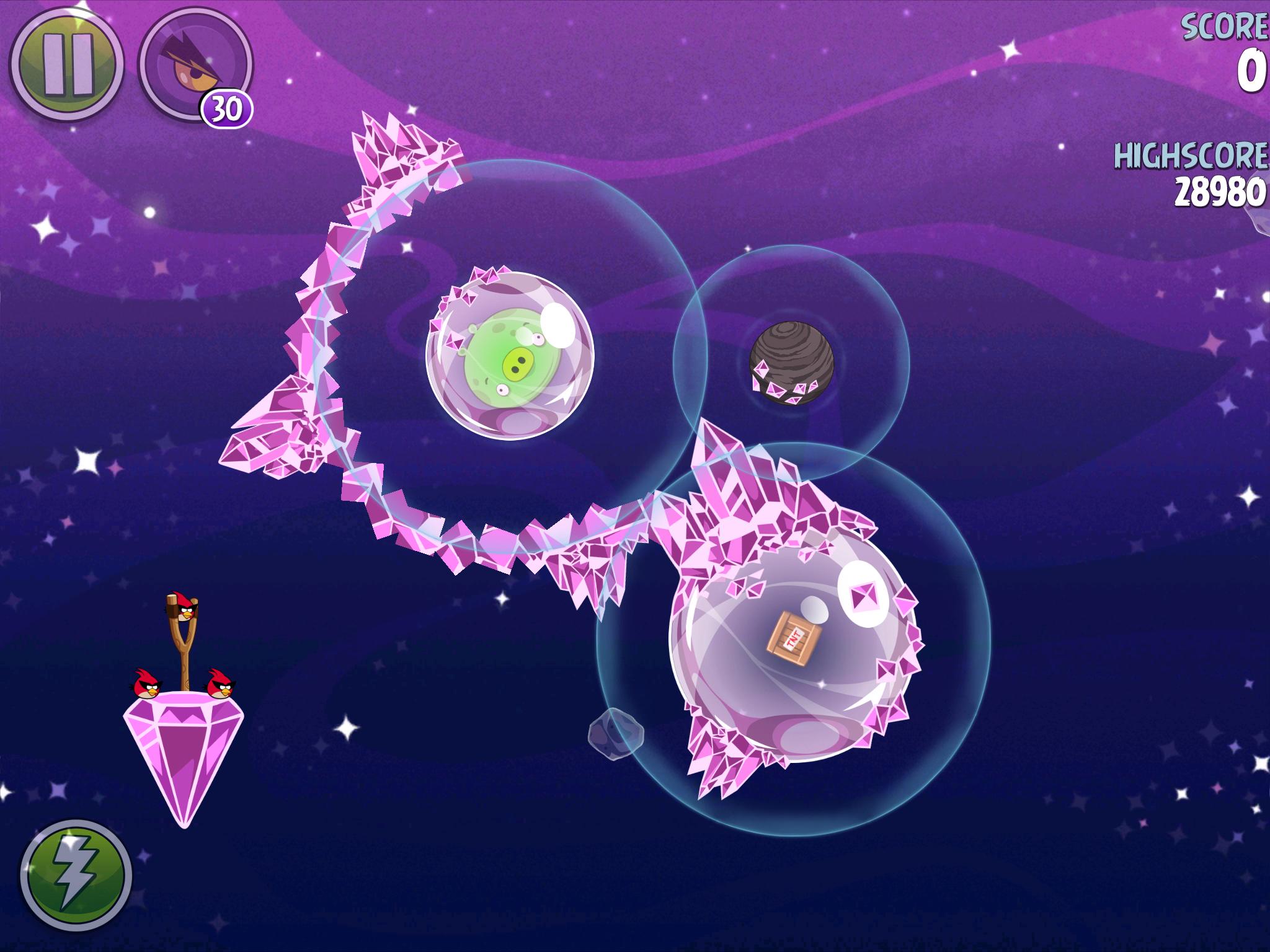 angry birds space cosmic crystals