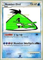 Number bird card