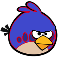 Blue bird at level transparent
