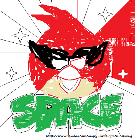 Image Angry Birds Space Coloring Pages Red Bird I2 Png