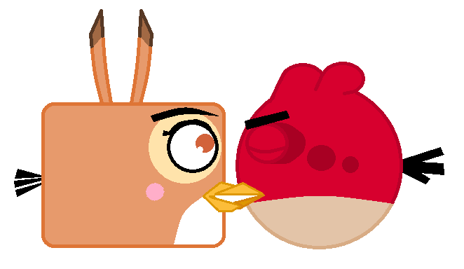 Imagen - Red y Dahlia se besan.png | Angry Birds Fanon Wiki | FANDOM