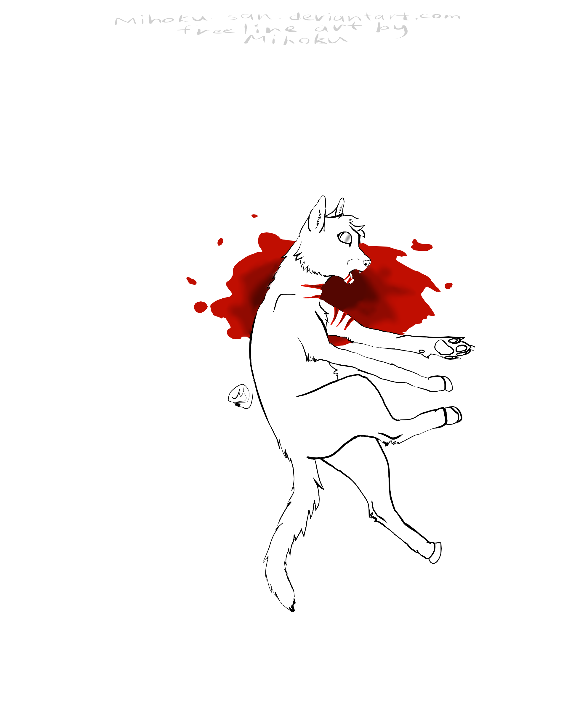 Image Free lineart dead cat in blood by mihoku sand6om98q.png