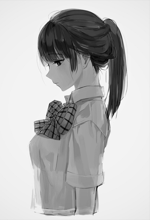 Kết quả hình ảnh cho ANIME GIRL BLACK AND WHITE