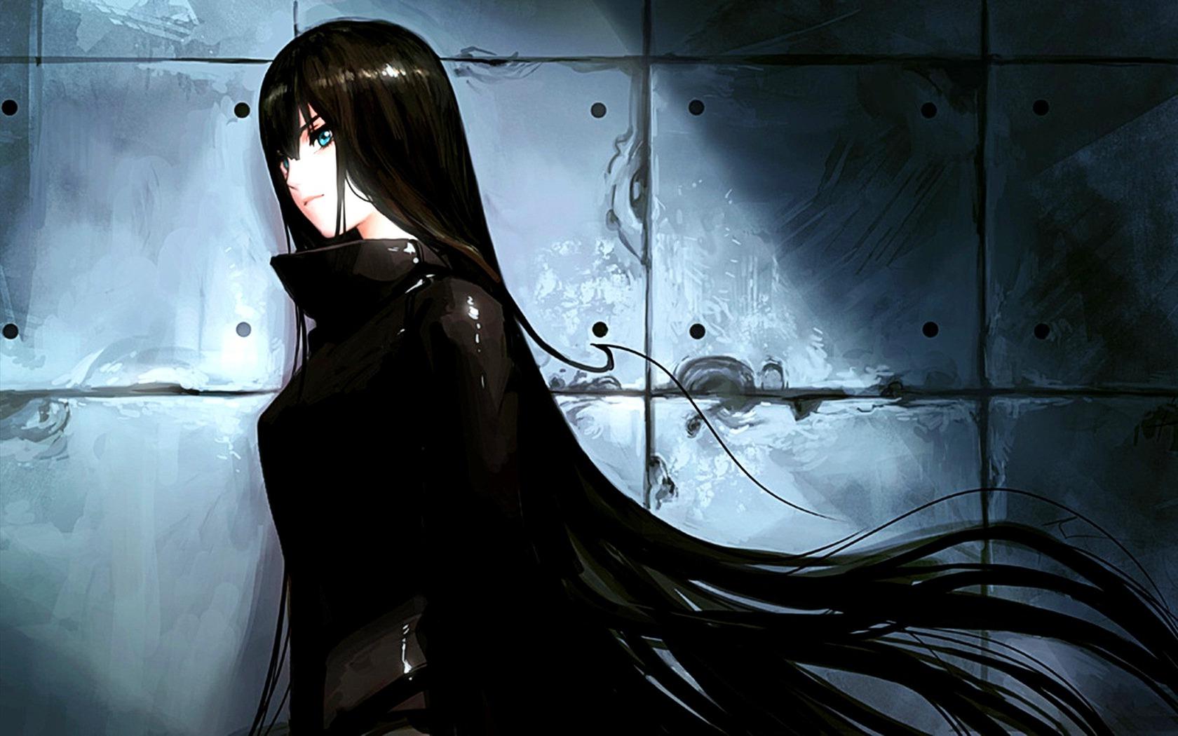 Image Girl Long Hair Black Jacket Anime Hd Wallpaper 370089jpg