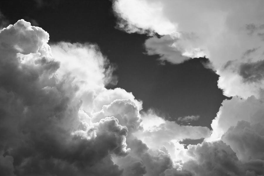 image black and white sky with building storm clouds fine art