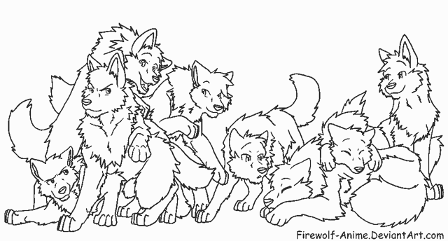Wolf Pack Coloring Pages - GetColoringPages.com Wolf Pack Coloring Pages - GetColoringPages.com