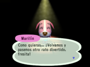 Marilín tras guardarte la partida