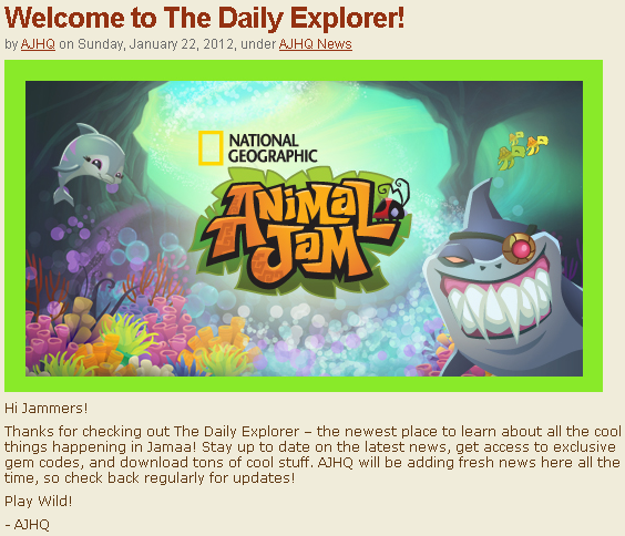 animal jam the daily explorer