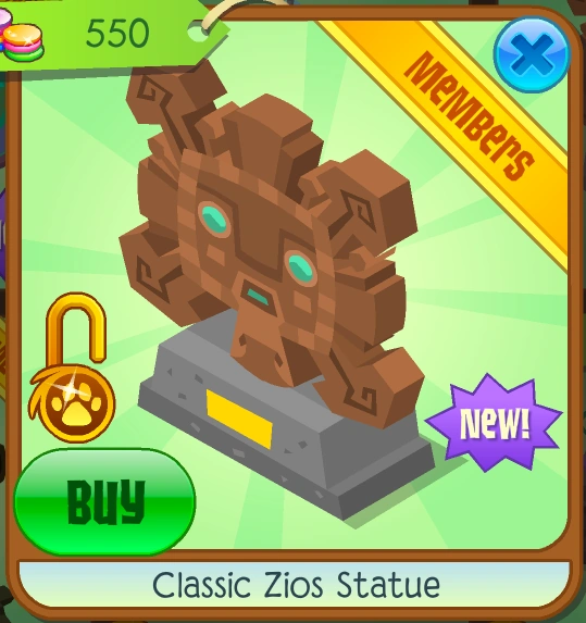 Classic Zios Statue Animal Jam Wiki Fandom