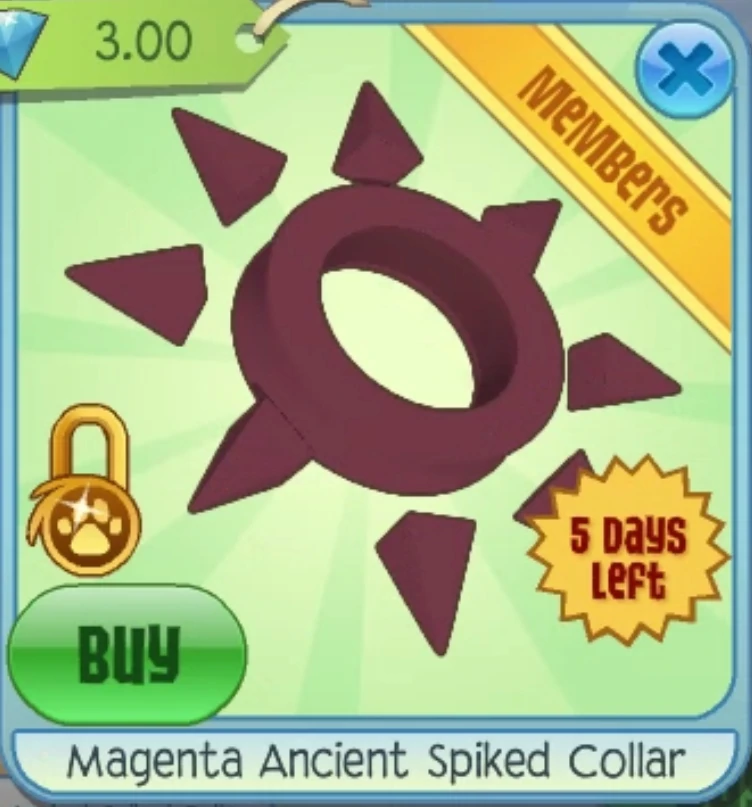 Magenta Ancient Spiked Collar Animal Jam Wiki Fandom