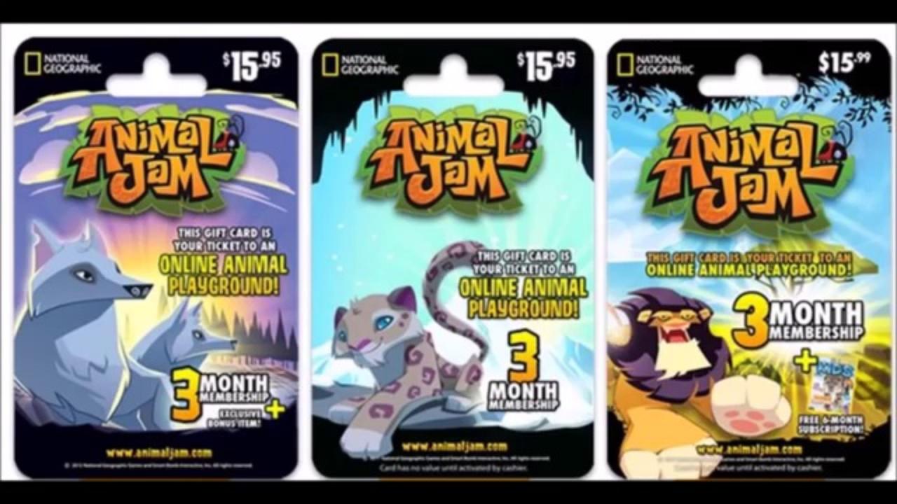 membership cards for animal jam