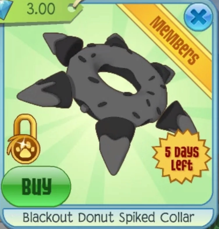 Blackout Donut Spiked Collar Animal Jam Wiki Fandom