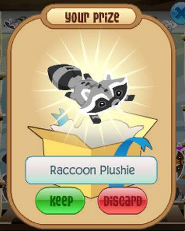 giant raccoon plushie aj