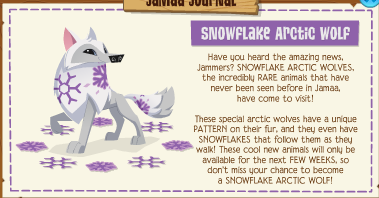 animal jam snowflake arctic wolf