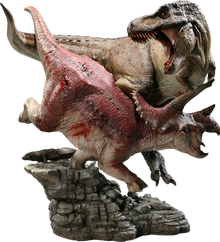 ''Tyrannosaurus'' battling ''Triceratops''