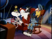 Slappy And Walter Wolf fighting for the remote control