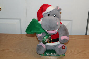 singing christmas hippo plush