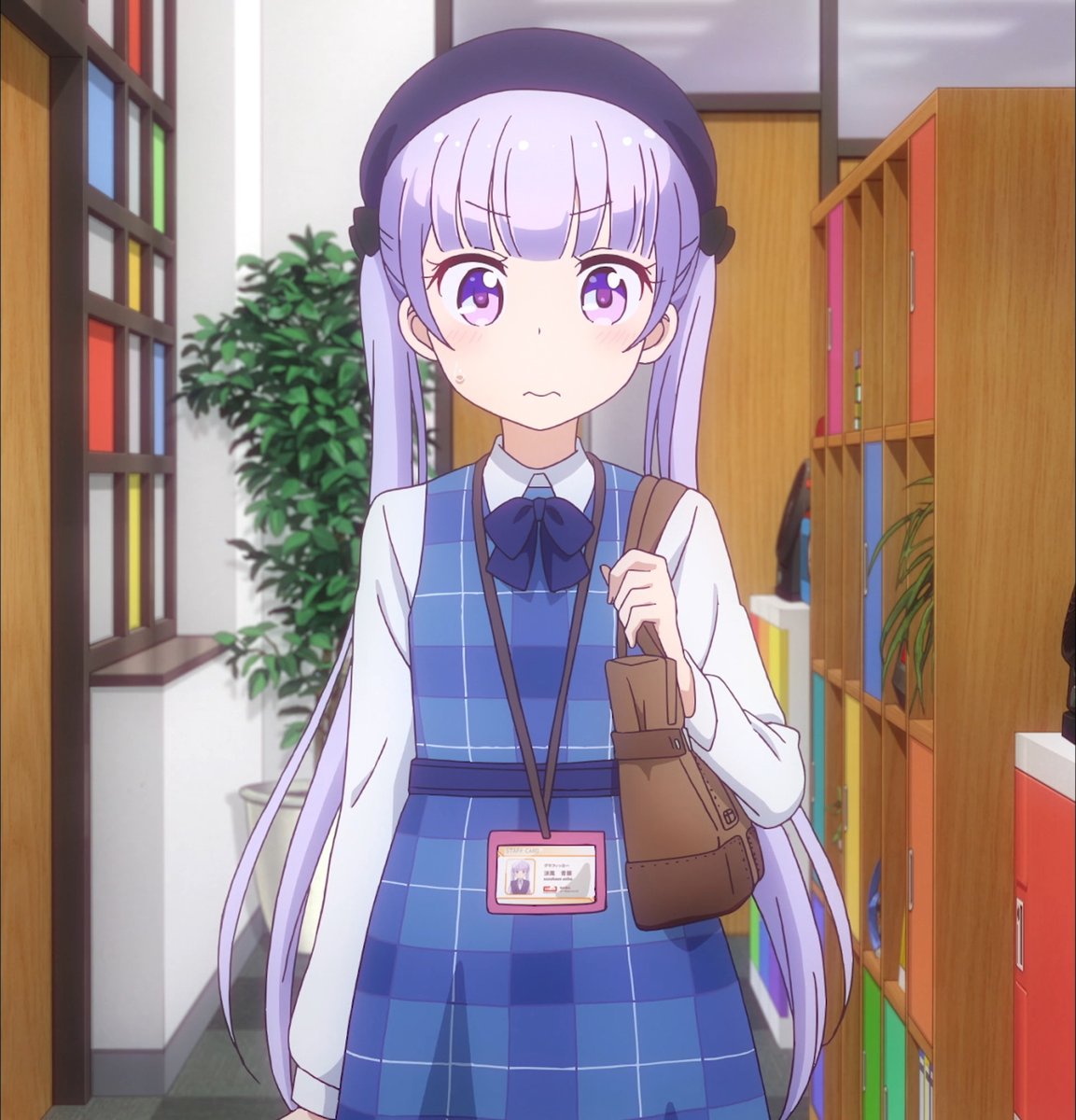 Image Aoba Suzukaze Blue Plaid Dress Stitched Cap (New Game Ep 11