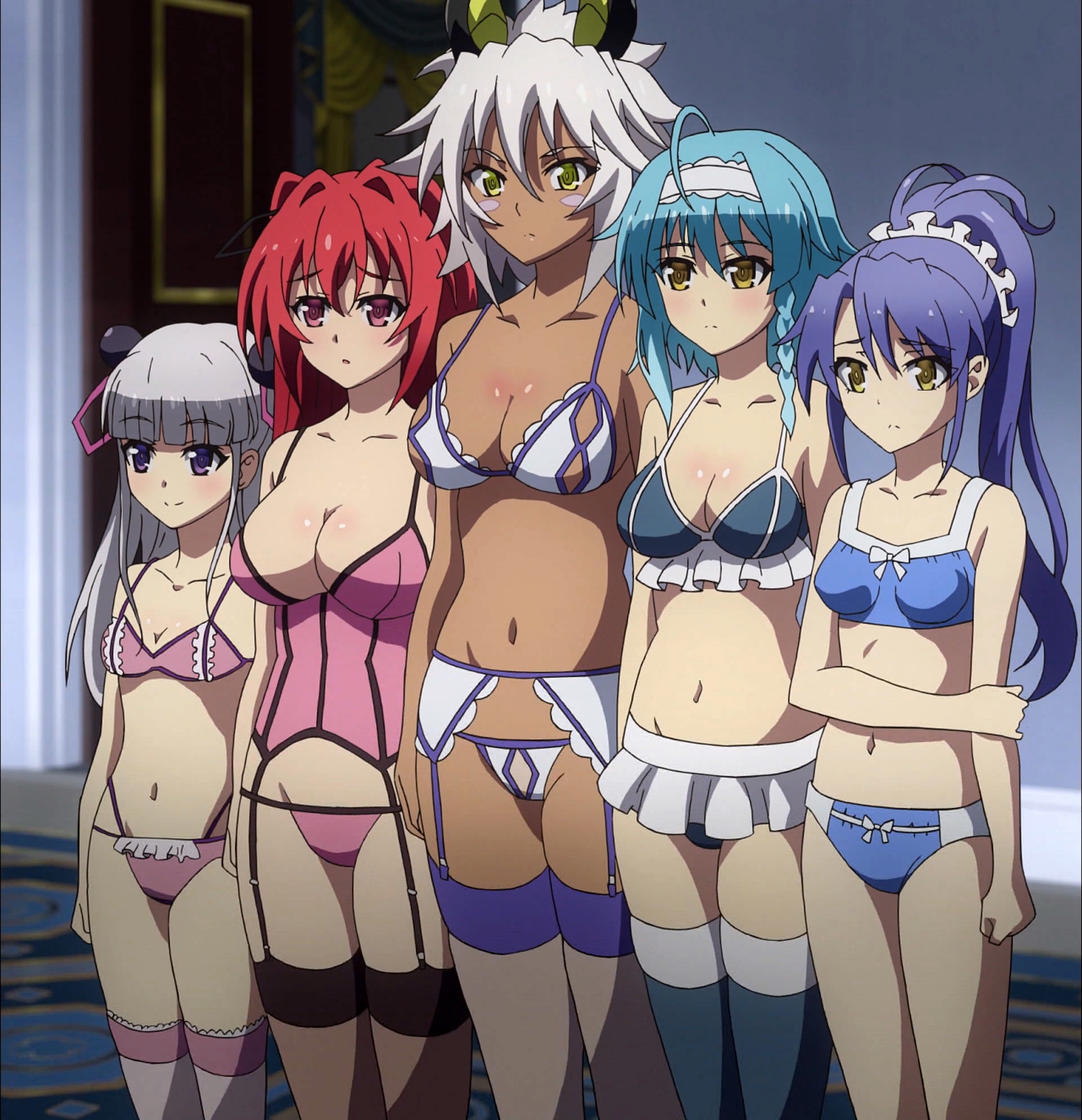 Image Maria Mio Zest Yuki And Kurumi Lingerie Stitched Cap Shinmai Maou No Testament 5719