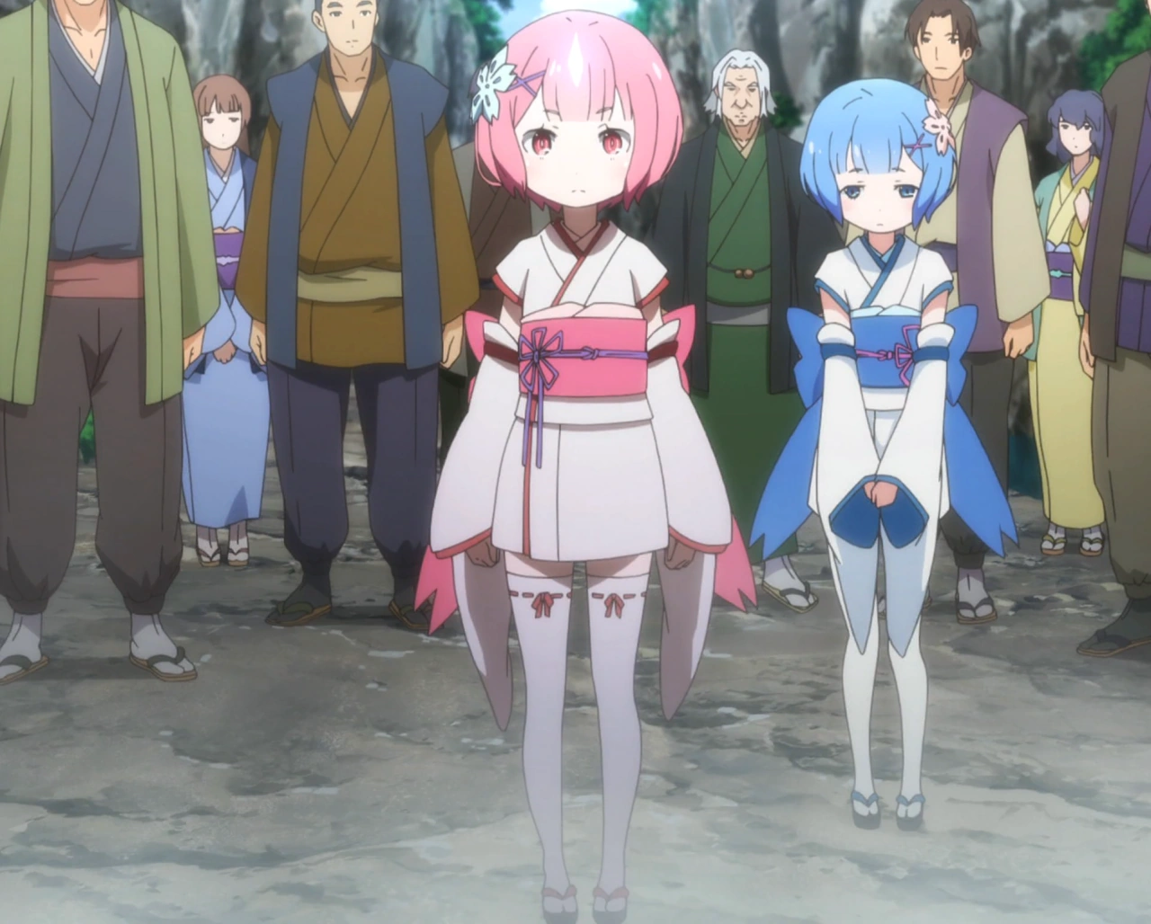 Image Young Ram and Rem at Waterfall's Base Stitched Cap (Re ZERO Ep
