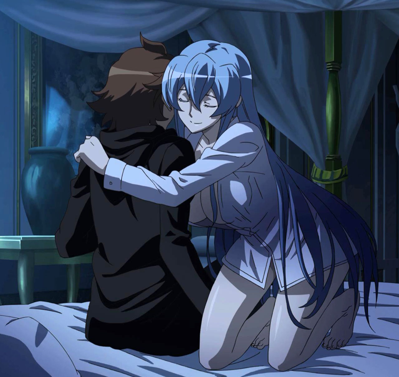 Image Esdeath Embracing Tatsumi Stitched Cap Akame Ga Kill Ep 10 Animevice Wiki 