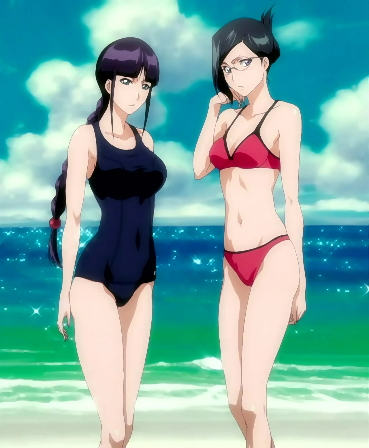 Image Nemu and Nanao Wearing Swimsuits Stitched Cap (Bleach Ep 228