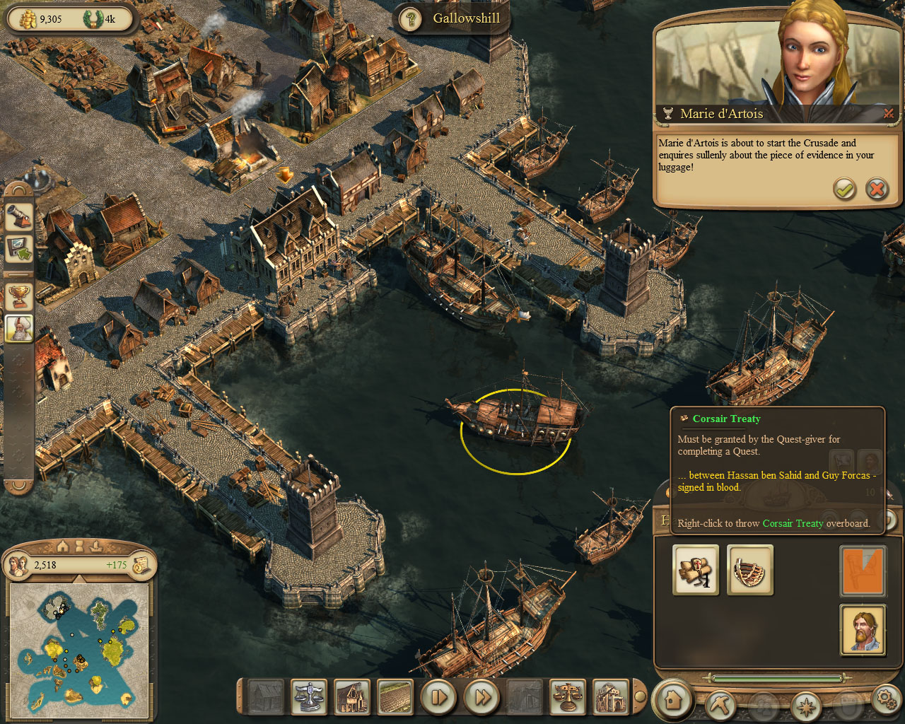 anno 1404 collect tools from ship
