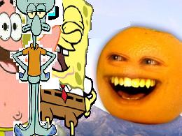 Image - Annoying Orange Meets Spongebob Squarepants.jpg | Annoying
