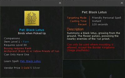 Pet black lotus