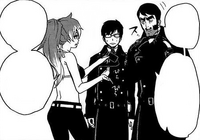 Shura showing Yukio and Kaoru her license