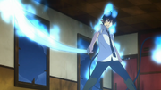 Rin con control de sus llamas