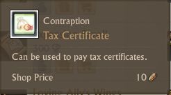 Tax Certificate