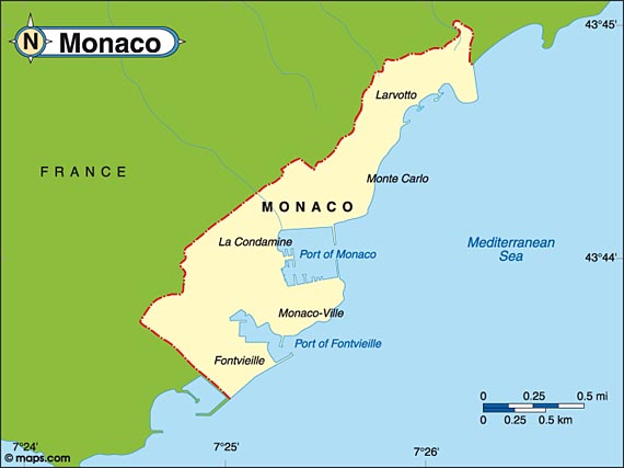 Monaco Europe Map