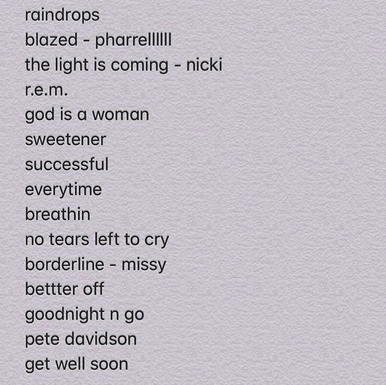 Image Sweetener Tracklist From Notes.jpg Ariana Grande Wiki