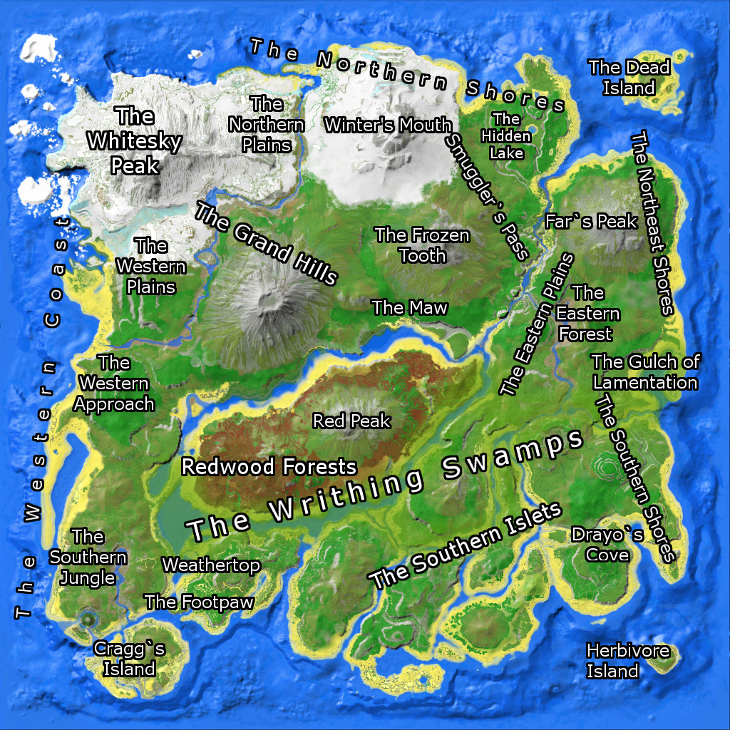 Изображение - Map The Island Regions.jpg | ARK: Survival Evolved вики