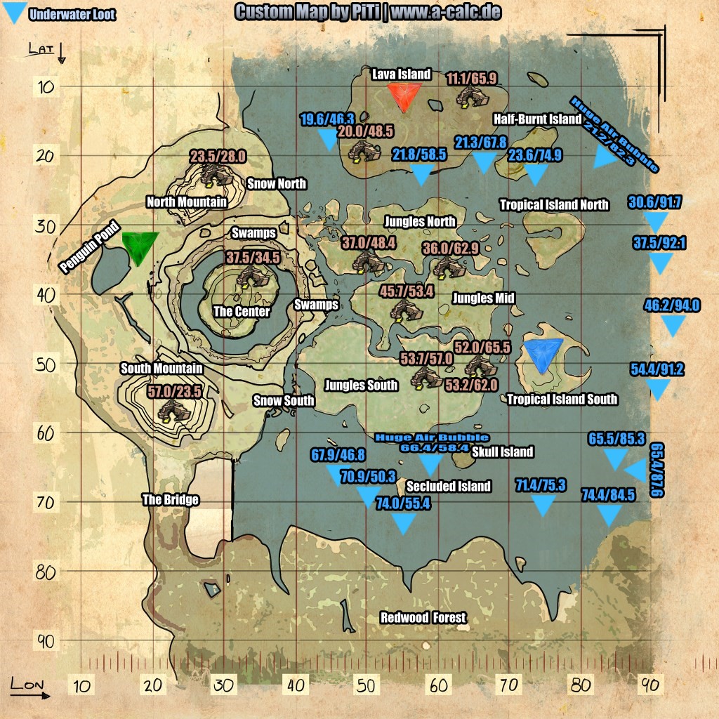 Ark Survival Ragnarok Resource Map World Map Atlas