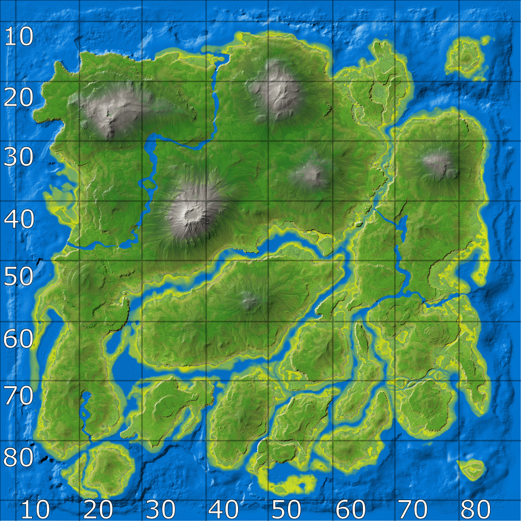 Изображение Map The Island Grid Ark Survival Evolved вики 
