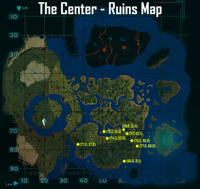 Изображение The Center Ruins Loc Map.jpg ARK Survival Evolved вики