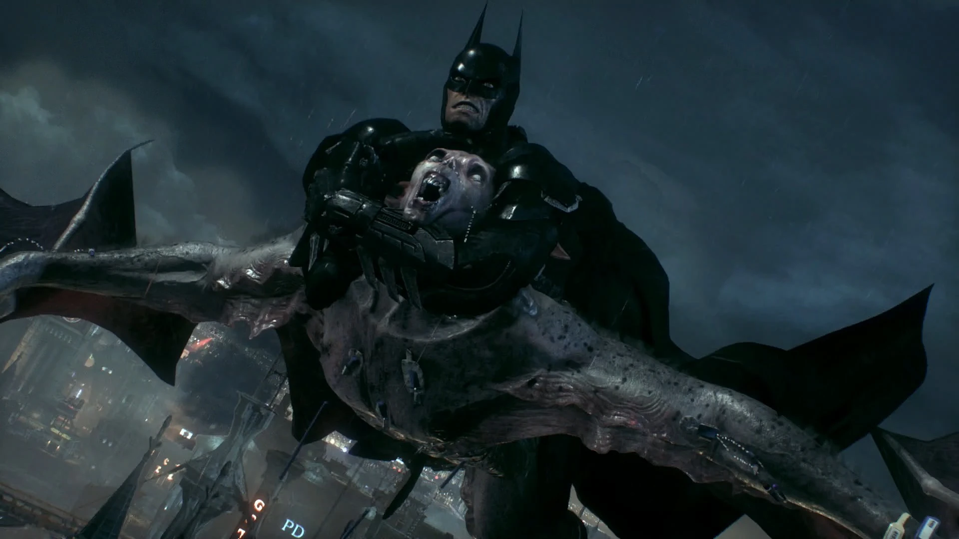 Image Batman and ManBat fighting.jpg Arkham Wiki FANDOM powered