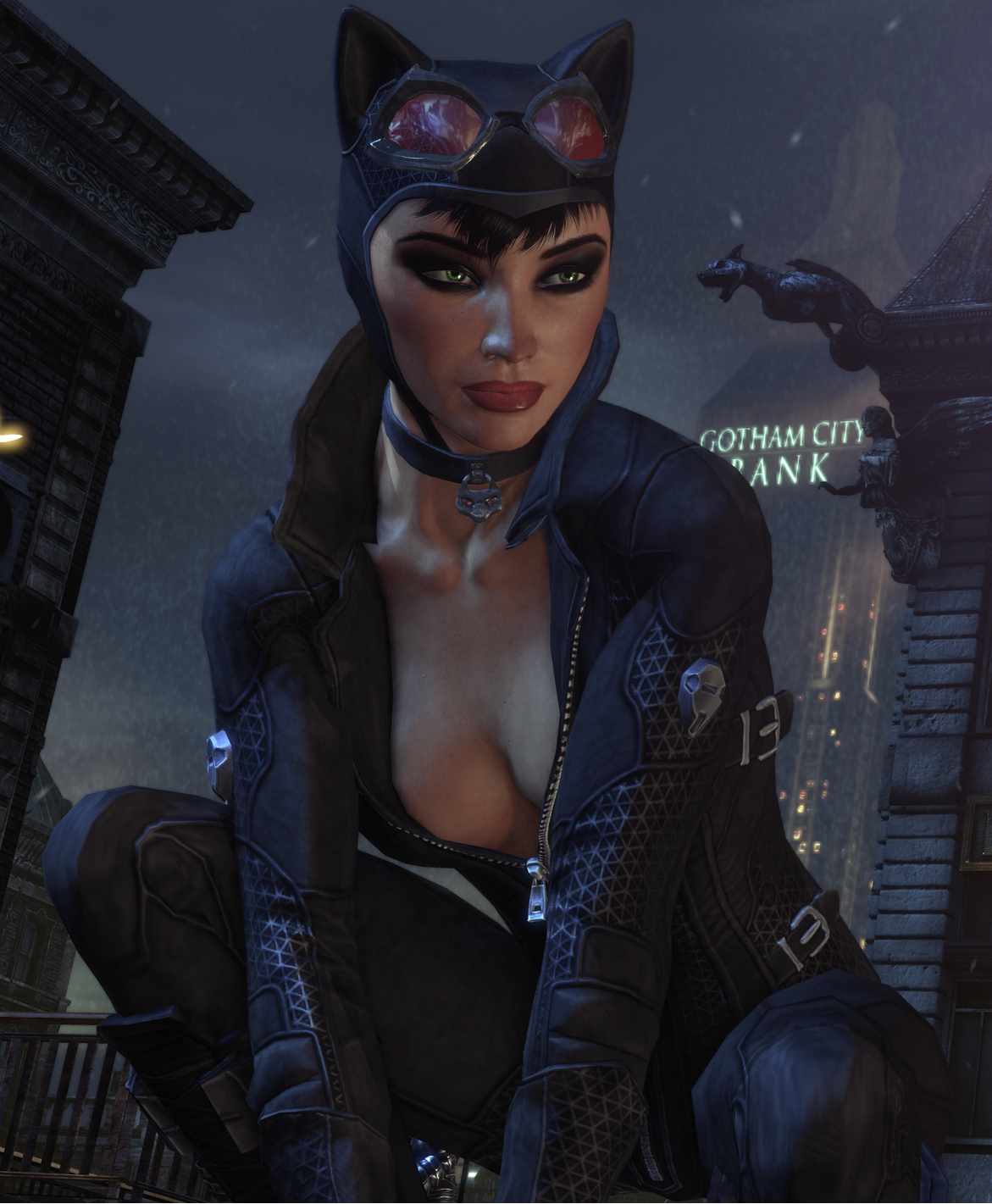 Image Batman Arkham City Catwoman Cleavage2png Arkham Wiki Fandom Powered By Wikia 