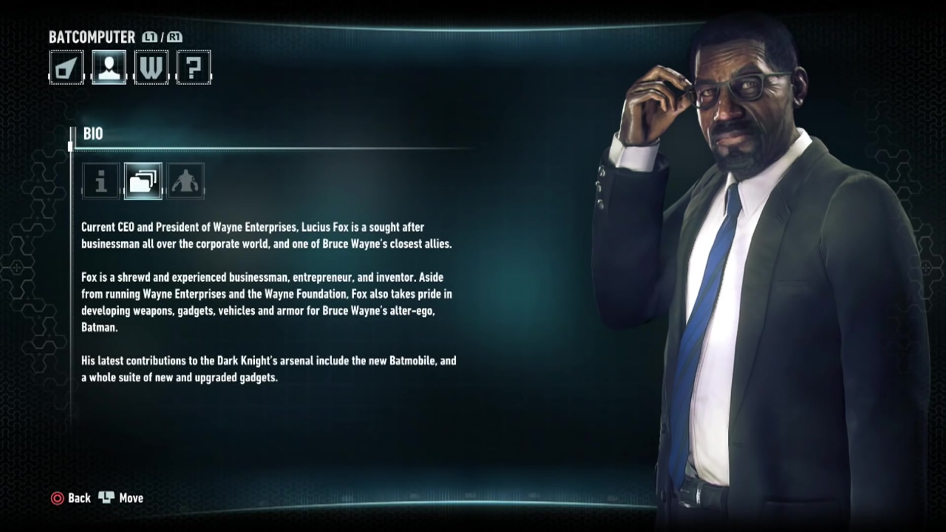 Lucius Fox Arkham Wiki Fandom
