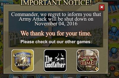 Army attack shutdown