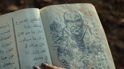 Desenho de Mar Novu no diário de Al-Faith